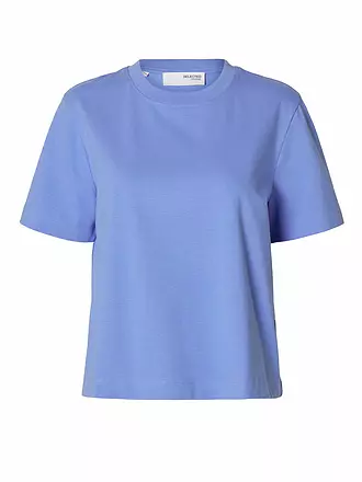 SELECTED FEMME | T-shirt coupe carrée SLFESSENTIAL | blau